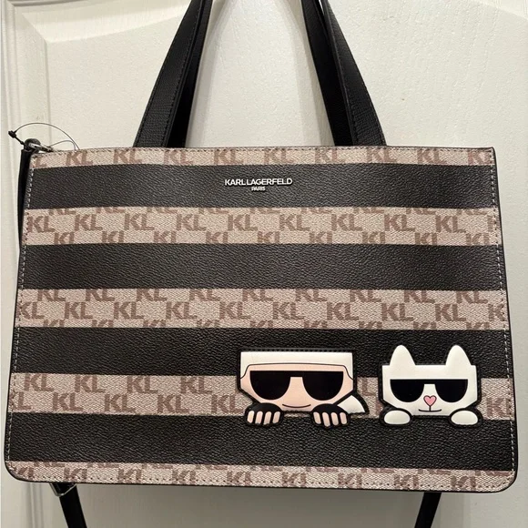 Karl Lagerfeld Paris Karl & Cat Crossbody Tote Bag Purse NWT - Picture 1 of 12